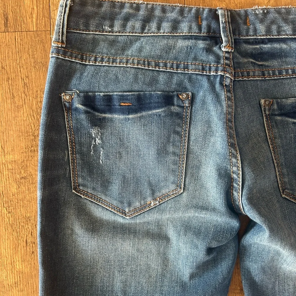 Free People Distressed Skinny Jeans W25 | Mid Rise Stretch Medium Wash - Picture 12 of 12